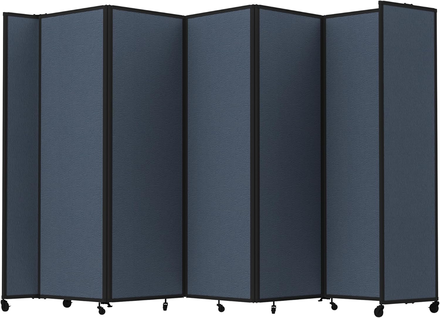 Versare Room Divider 360 Portable Wall Partition | Folding Panels | Large Freestanding Divider | Locking Wheels | Temporary Room Separator | 14' x 7'6'', Ocean