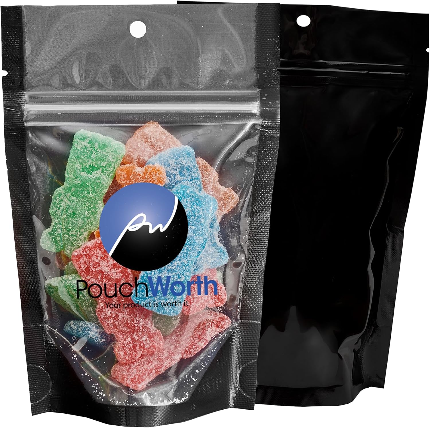 100 Pack 4"x6" Mylar Clear/Black Nylon Resealable Stand Up Bags Heat Seal Zipper Lock Reusable Storage Pouches for Zip Food Storage Lock Packaging with Tear Notches