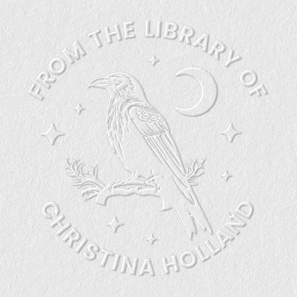 from The Library of Embossers & Stamps for Fantasy Book Readers | Custom Embosser | Custom Stamp | Ex Libris | Elevate Your Fantasy Collection of Stories and Novels (Design 14, Embosser)