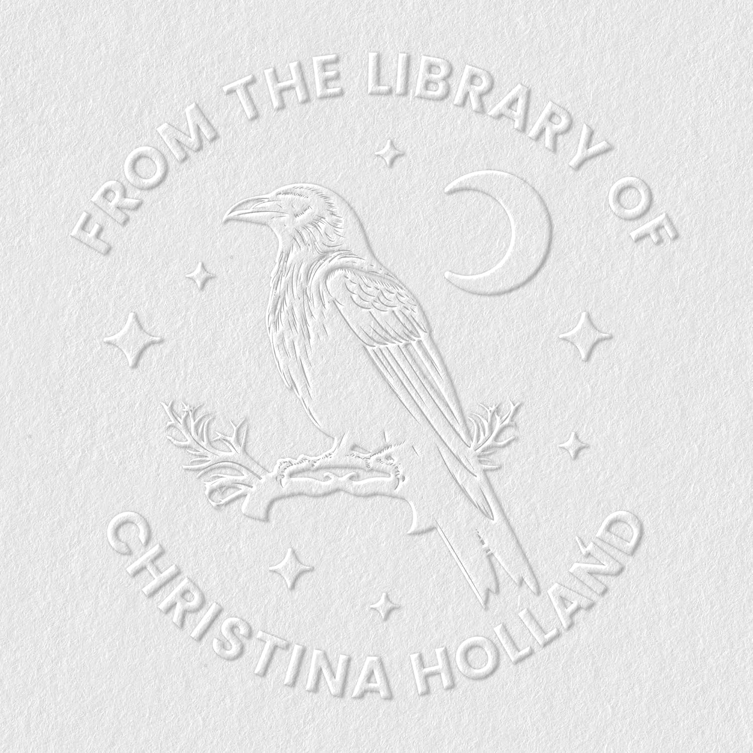 from The Library of Embossers & Stamps for Fantasy Book Readers | Custom Embosser | Custom Stamp | Ex Libris | Elevate Your Fantasy Collection of Stories and Novels (Design 14, Embosser)