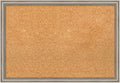 Amanti Art Natural Cork Board for Wall, 18x26 Vision Board with Silver Wood Frame, Medium Corkboard Office Decor for Home Organization, Casual Corkboard Pinboard to display items for home organization
