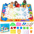 Water Doodle Mat - Kids Painting Writing Color Doodle Drawing Mat Toy Bring Magic Pens Educational Toys for Age 2 3 4 5 6 7 Year Old Girls Boys Age Toddler Gift