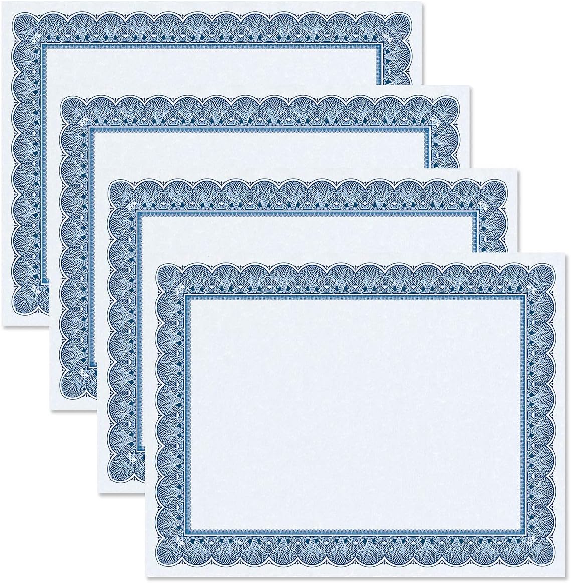 Elite Blue & Blue Parchment Certificate Papers - Pack of 10, Laser & Inkjet Printer Compatible, for Office, Business Awards, Graduation, School Diplomas, 8-1/2" x 11" on 60 lb. Text Stock