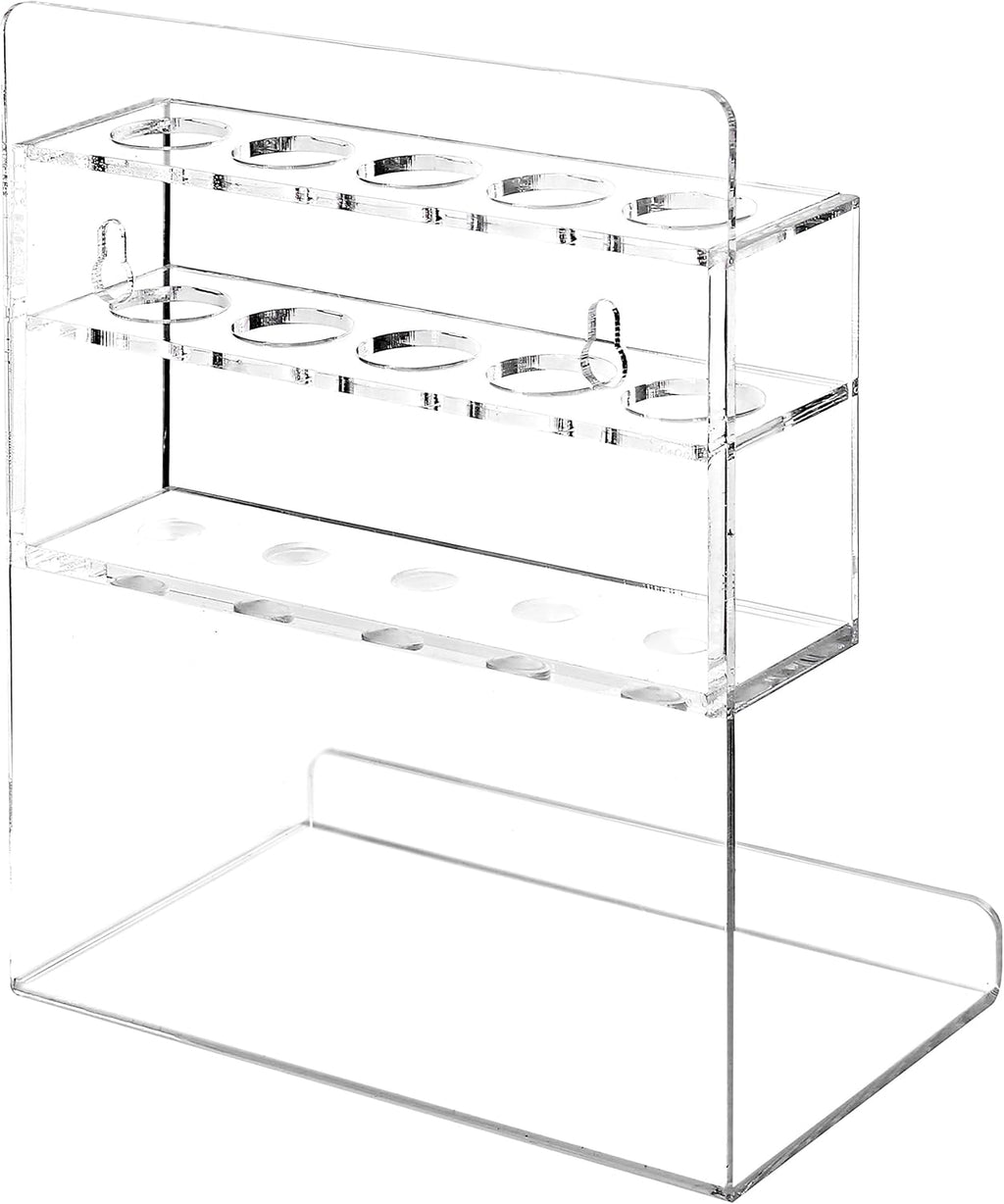 MyGift Wall Mounted Clear Acrylic Dry Erase Marker Holder Organizer for 5 Markers and Eraser, Hanging Whiteboard Accessories Rack for Office Home Dorm Classroom Meeting Room, Set of 2