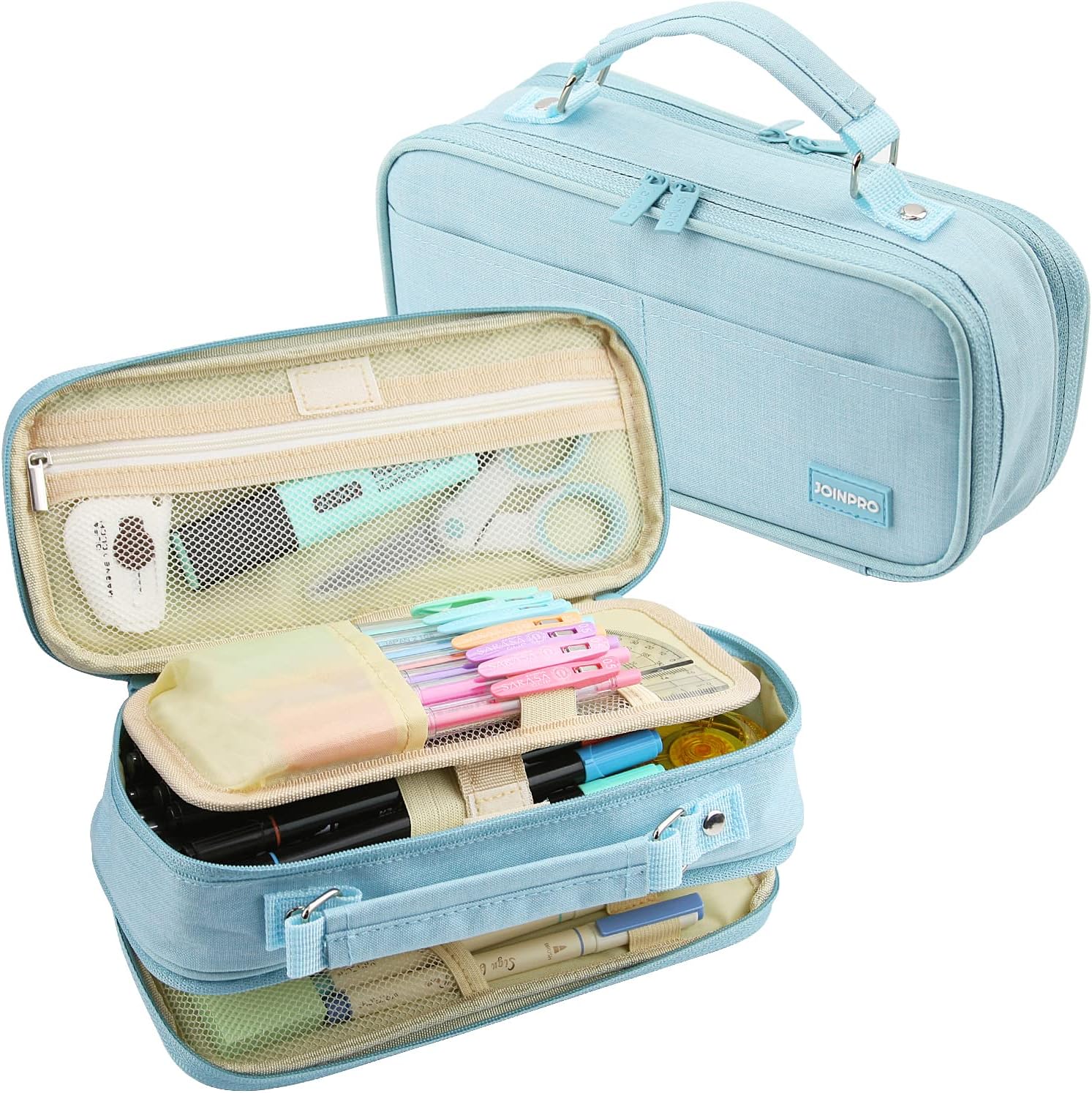 Pencil Case, Large Capacity Pencil Case Organizer; Double Zipper Storage Bag; Big Pencil Pouch for College School Office Teen Girl Boy Men Women Adult