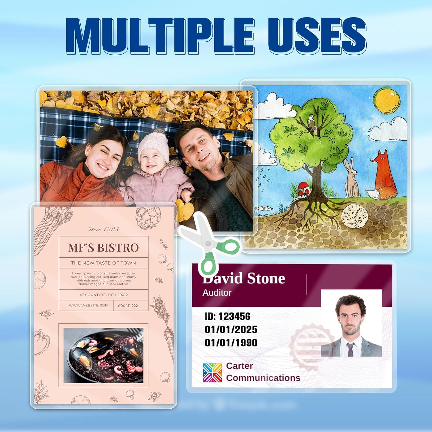 500 Pack 5mil 2.25“x3.75" Thermal Laminating Pouches Badge Laminate Pouches Clear Laminated Luggage Tags Printable Laminator Pouches for Business Permits Cards (200, 3"x5"-5mil)