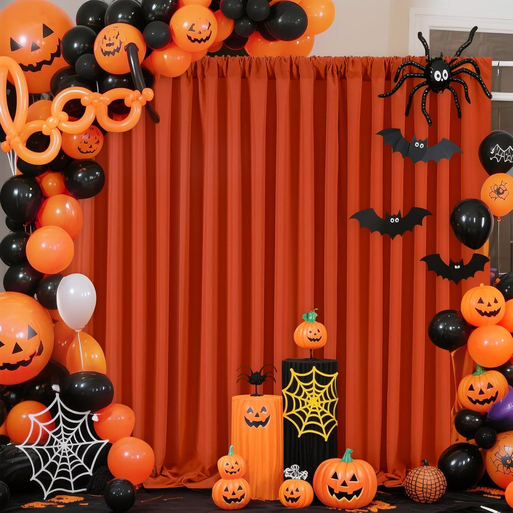 Rust Backdrop Curtains 10ft x 10ft Polyester Photo Backdrop Drapes for Birthday Party Stage Window Supplies Decorations