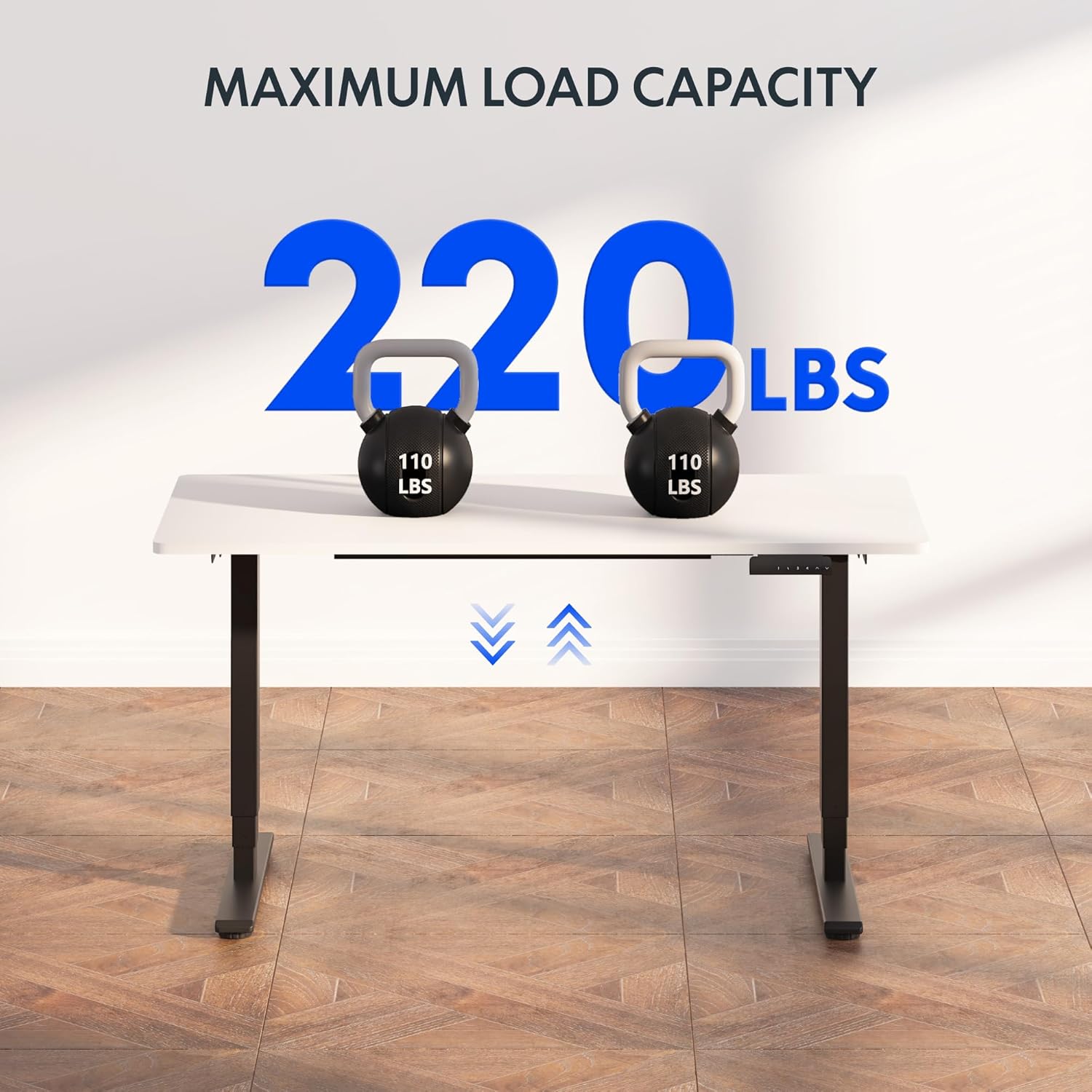 FLEXISPOT E6 Essential 3 Stages Dual Motor Electric Standing Desk 48x24 Inch Whole-Piece Board Height Adjustable Desk Electric Sit Stand Desk(Black Frame + White Desktop, 2 Packages)