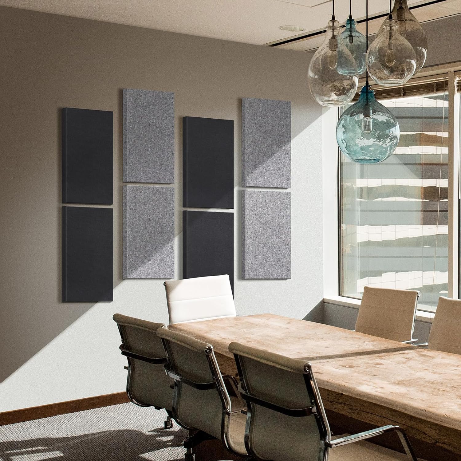 UMIACOUSTICS 2 PCS Acoustic Panels, Fiberglass Sound Absorbing Panels, Self-adhesive Sound Proof Panels for Studios, Office, Home Theater. (Heather)