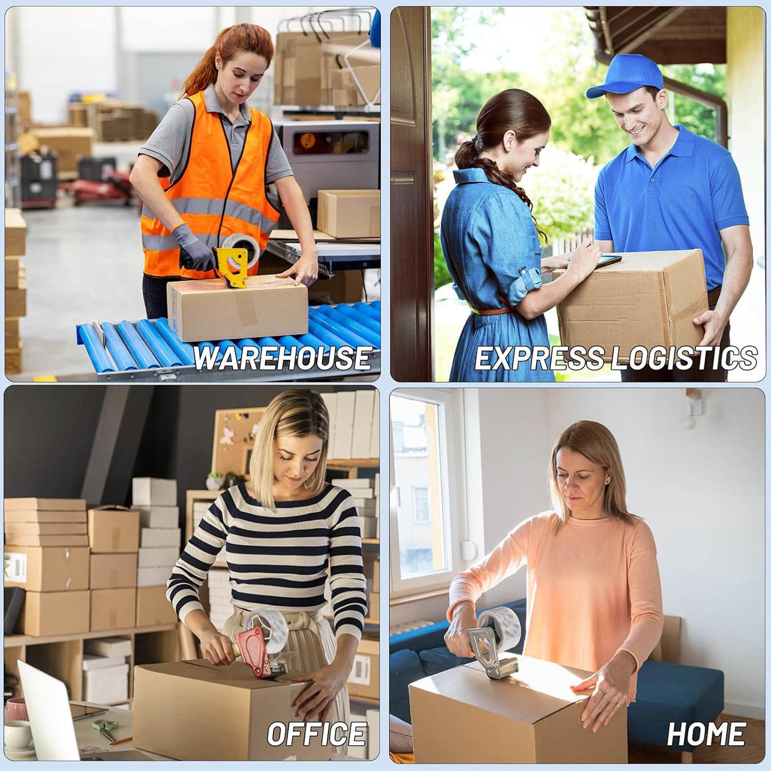 Packing Tape, 4 Rolls Shipping Tape Bulk, 1.88" X 60 Yd, 240 Yds, 2.7 Mil, 3" Core, Clear Heavy Duty for Moving Boxes, Package, Mailing