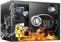 1.8 Cu Ft Safe Box with Fireproof Waterproof for Documents - Steel Security Personal Safe with Digital Electronic Keypad, Emergency Battery Box & Combination Lock, Safety Box for Valuables Money Cash