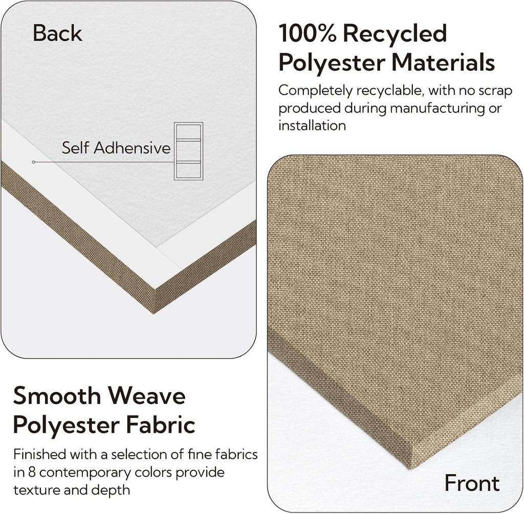 Olanglab Acoustic Panels 2 Pack, 48''x24'' Large Sound Panels, Fabric Wrapped Sound Proof Foam Panels for Walls, Sound Absorbing Panels for Recording Studio Acoustical Treatments (Khaki)