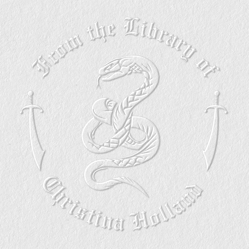 from The Library of Embossers & Stamps for Fantasy Book Readers | Custom Embosser | Custom Stamp | Ex Libris | Elevate Your Fantasy Collection of Stories and Novels (Design 11, Embosser)