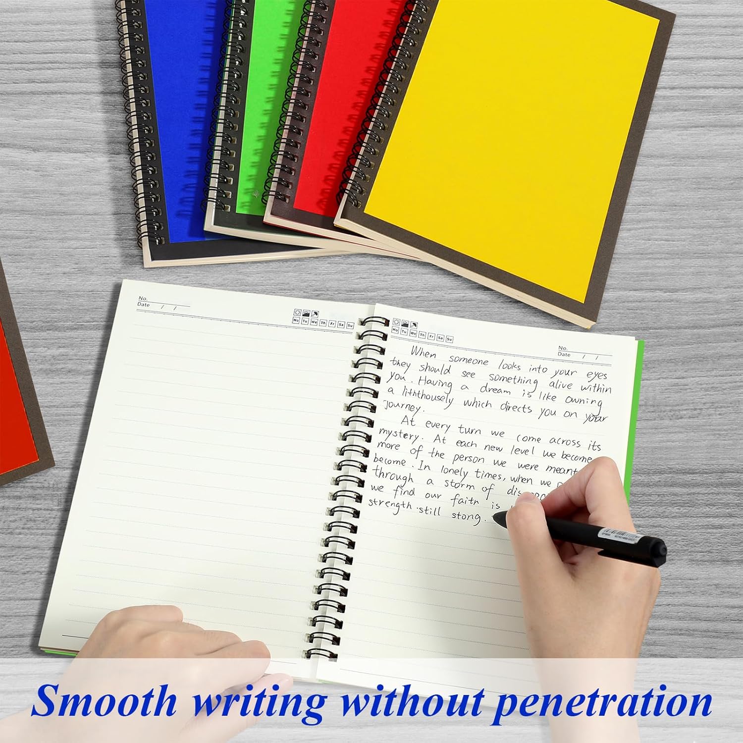 12 Pack Small Spiral Notebook A5 Lined College Ruled Spiral Journal Notebook 5.5 x 8.3 Inch Kraft Cover, 120 Pages for Work Students Office Business(Blue,Green,Yellow,Red)