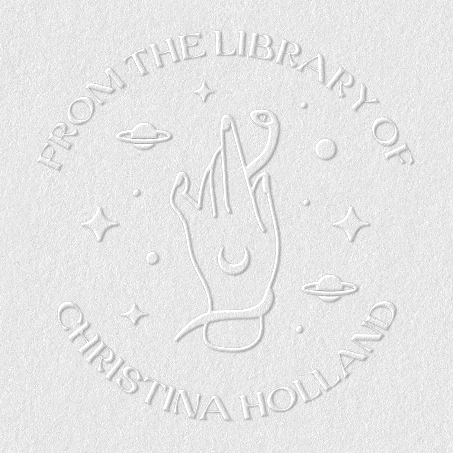 from The Library of Embossers & Stamps for Fantasy Book Readers | Custom Embosser | Custom Stamp | Ex Libris | Elevate Your Fantasy Collection of Stories and Novels (Design 6, Embosser)