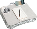 LAPGEAR Designer Lap Desk with Phone Holder and Device Ledge - Gray Damask - Fits up to 15.6 Inch Laptops - Style No. 45424