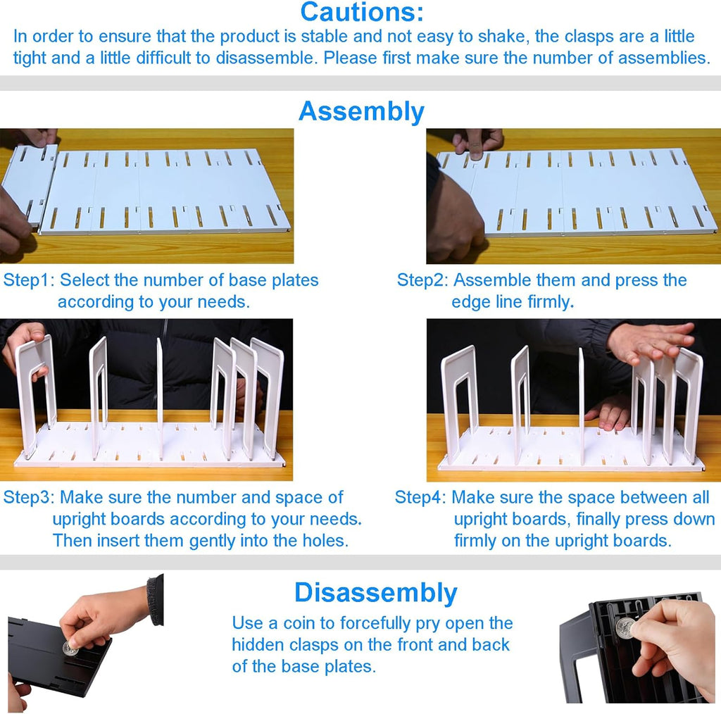 6 Pieces Upright Boards, Accessory Parts of Expandable File Folder Holder, Black