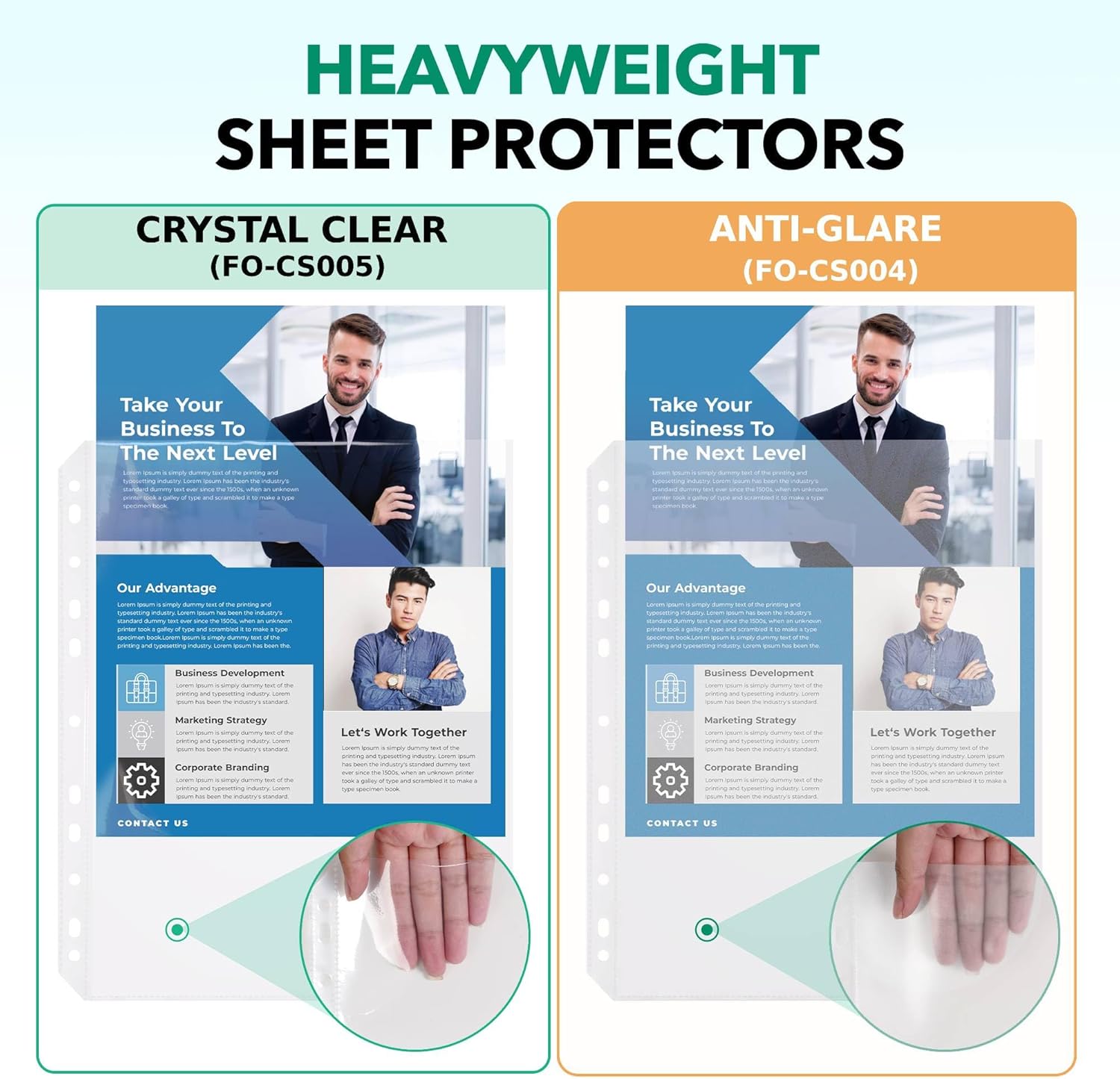500 Pack, 8.5 x11 Clear Sheet Protectors, Page Protectors Heavy Duty for 3 Ring Binder, Top Loading Plastic Sleeves