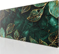 KTRIO Large Gaming Mouse Pad with Stitched Edges, Extended Mousepad with Superior Micro-Weave Cloth, Non-Slip Base, Water Resist Keyboard Pad for Gamer, Office & Home, 31.5x15.7in, Green Leaves