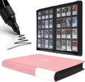 Premium Card Binder 16 Pocket - Fits 1600 Cards，4X4 Ringless Card Album with Sleeves for Trading Cards & Sports Cards（Model C，Light Pink）