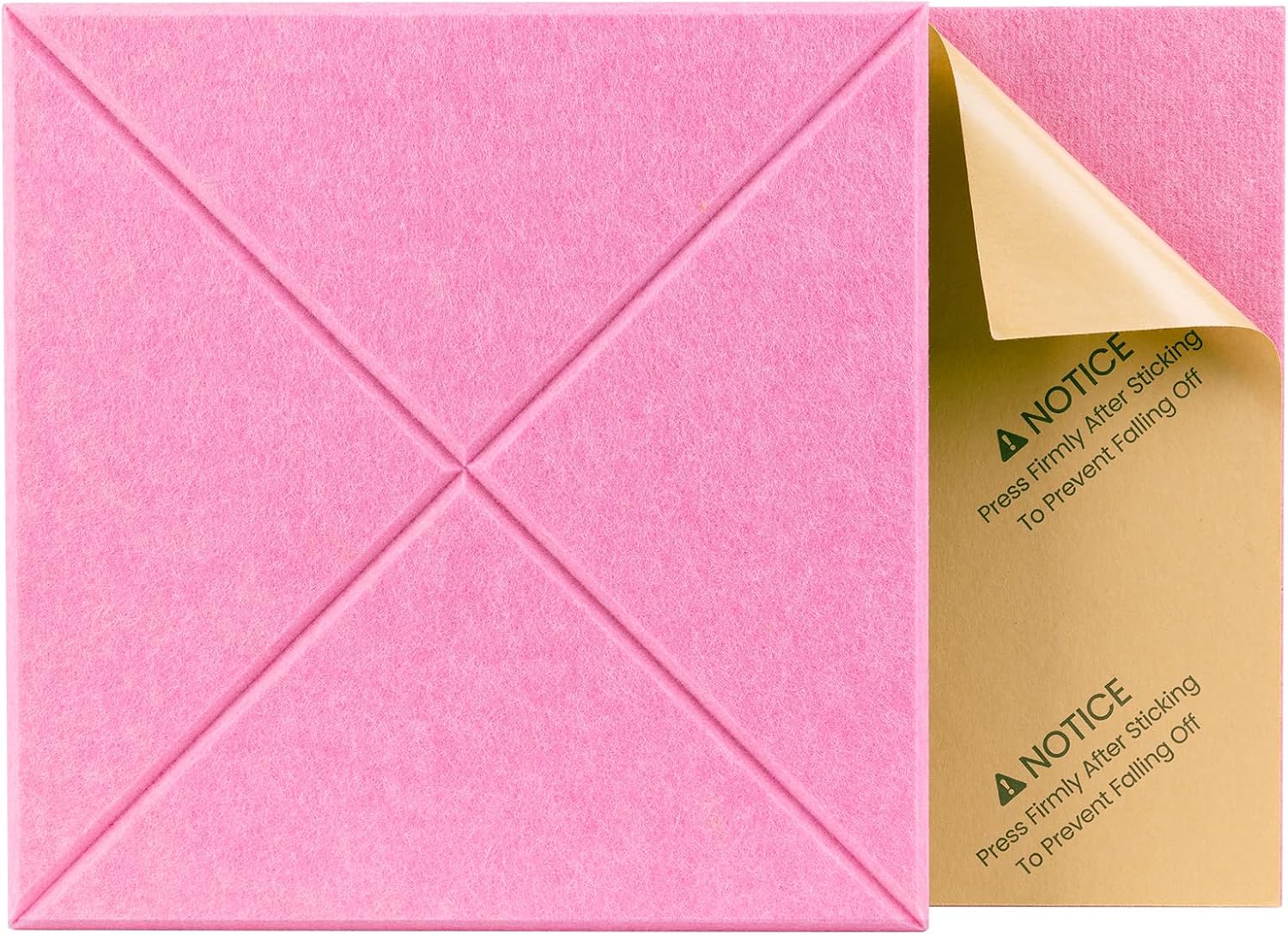 Sonicism 22 Pack X-Lined Acoustic Panels with Self-Adhesive, 12"X 12"X 0.4" Sound Proof Foam Panels, Decorative Soundproof Wall Panels, Sound Absorbing Tile for Home & Offices, Pink