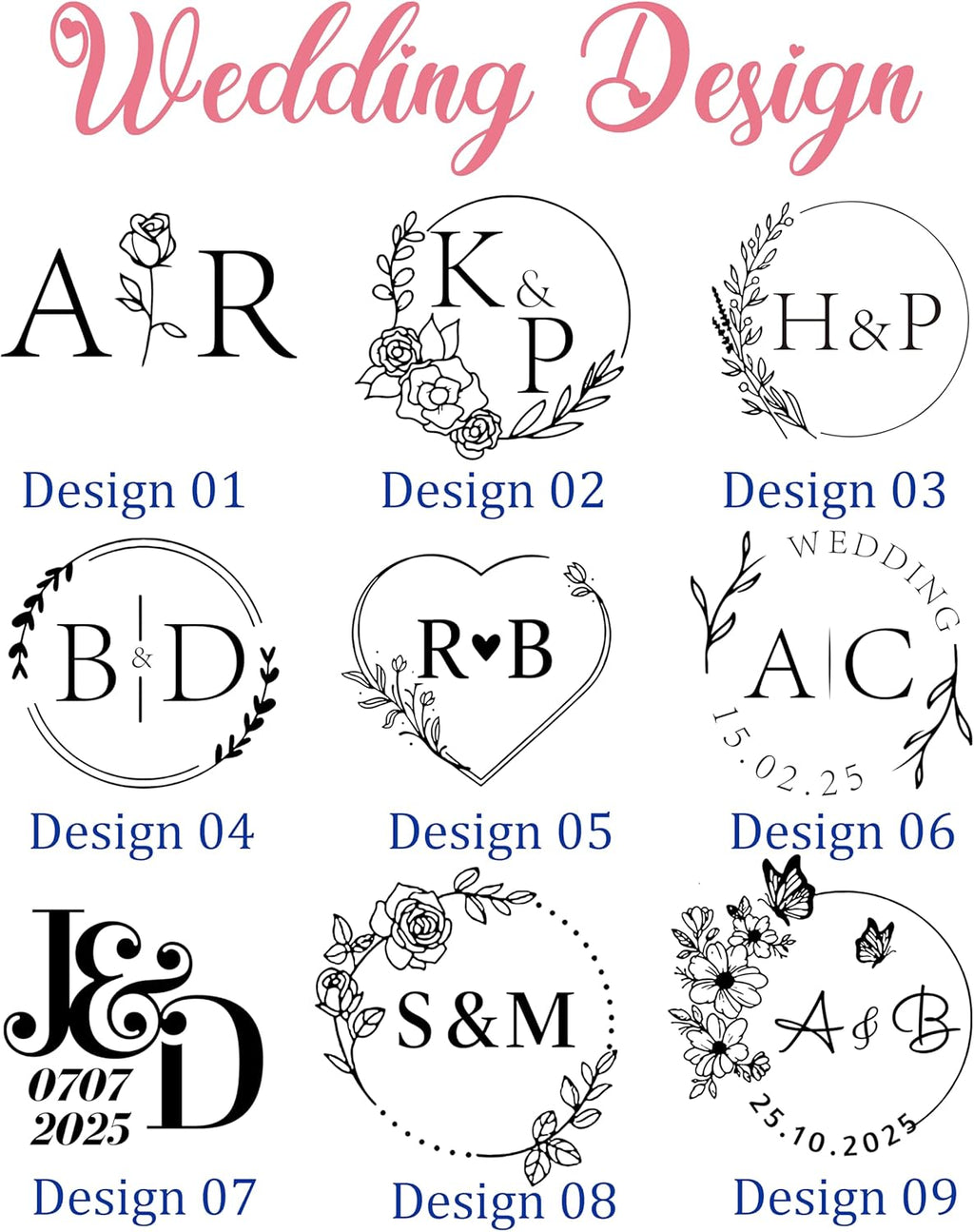 Personalized Book Embosser Stamp with Name & Design, Custom Hand Carved Library Embosser Set, Elegant Invitation Seal of Self-Inking from Library Stamp Kit (Wedding)