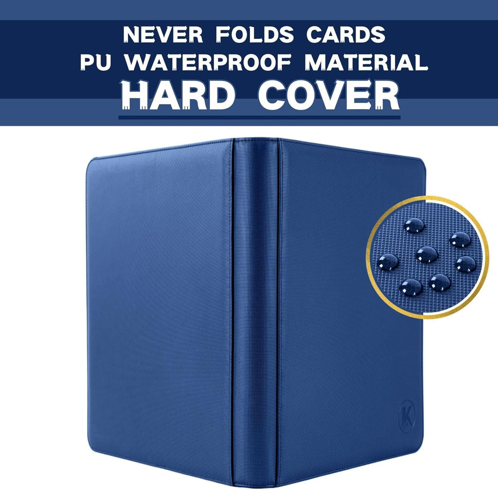 1000+ Pockets Trading Card Binder, 16-Pocket Card Ablum Compatible with MTG,Sports Cards & Other Standard Size Trading Cards (Blue)