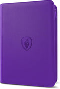 Premium Zip Card Binder, Fabmaker 9 Pocket Trading Card Binder, PU Cover Zipper Card Collection Album, Sturdy 360 Side-Loading Card Folder Holder for MTG, TCG, Game Cards, Sports Cards, Purple