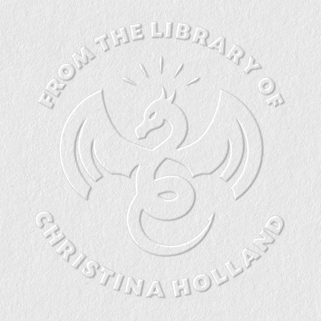 from The Library of Embossers & Stamps for Fantasy Book Readers | Custom Embosser | Custom Stamp | Ex Libris | Elevate Your Fantasy Collection of Stories and Novels (Design 5, Embosser)