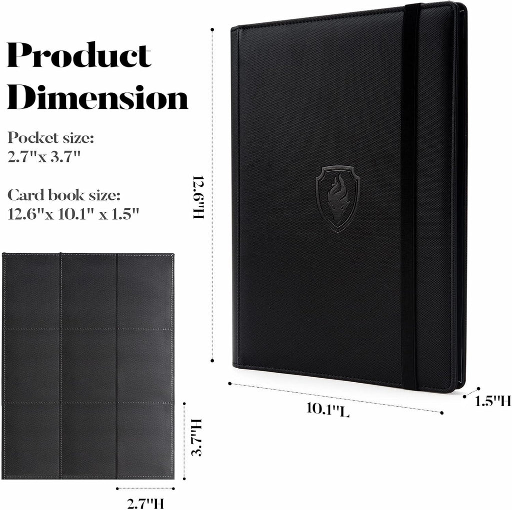 Trading Card Binder 9 Pocket, Fabmaker PU Cover Card Collection Binder for 360 Cards, Premium Card Book, Sturdy Card Holder Folders, Card Album for YuGiOh, MTG, TCG, Game Cards & Sports Cards, Orange