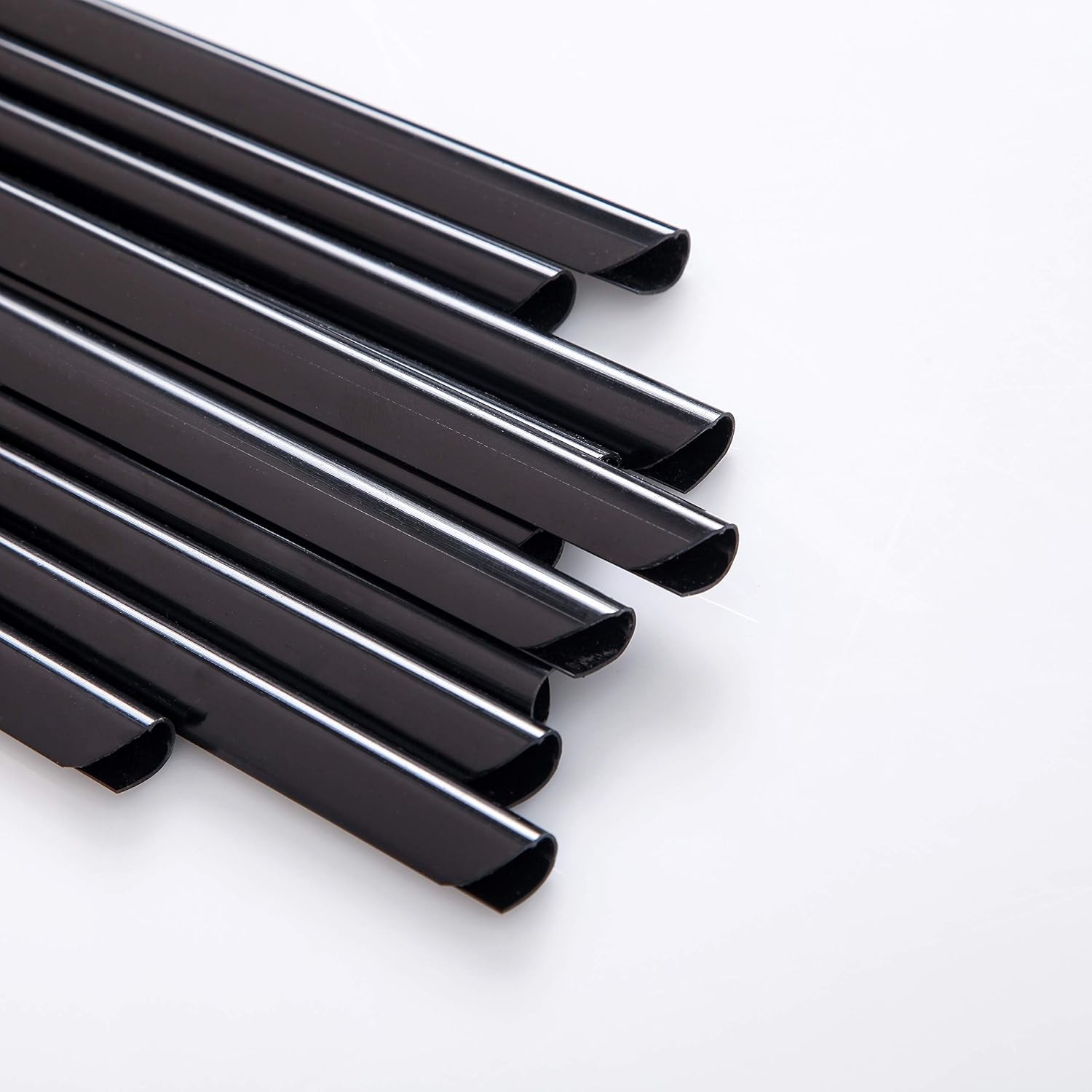 BNC Slide and Grip Binding Bars, 1/4 Inches, Black Color, Letter Size Pack of 100, 30 to 40 Sheet Capacity, Round Corner (1/4 Inches, Black)