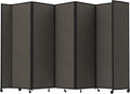 Versare Room Divider 360 Portable Wall Partition | Folding Panels | Large Freestanding Divider | Locking Wheels | Temporary Room Separator | 14' x 7'6'', Mocha