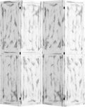 HOMCOM 5.5' Tall 4-Panel Room Divider and Folding Privacy Screen, Woodgrain Freestanding Privacy Divider, Partition Wall, Rustic White