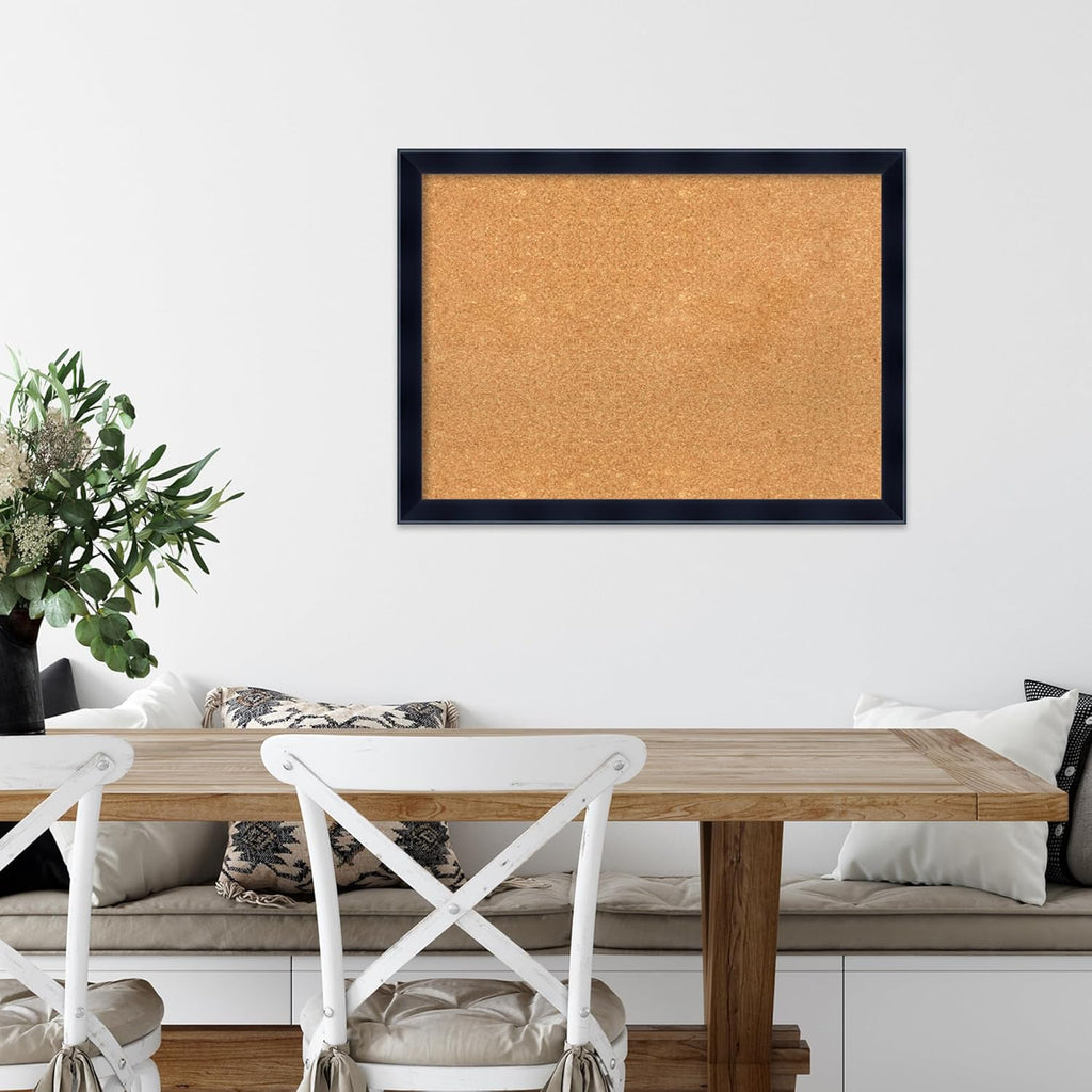 Amanti Art Natural Cork Board for Wall, 22x30 Vision Board with Black Wood Frame, Medium Corkboard Office Decor for Home Organization, Modern Contemporary Corkboard Pinboard to display items for home