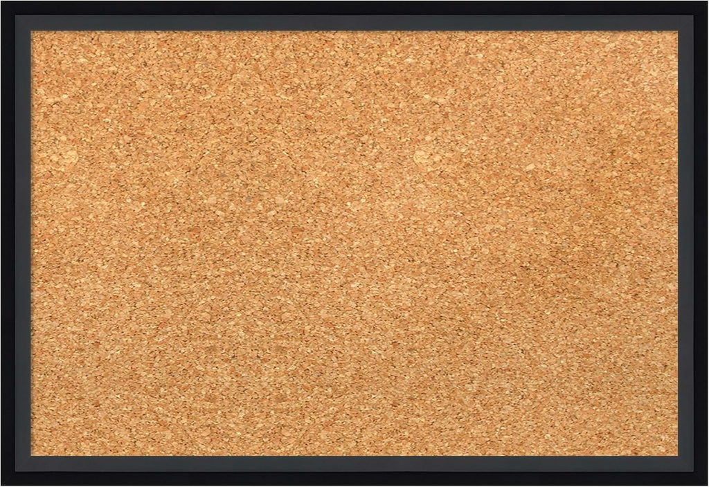 Amanti Art Natural Cork Board for Wall, 13x19 Vision Board with Black Wood Frame, Small Corkboard Office Decor for Home Organization, Modern Corkboard Pinboard to Display Items for Home Organization