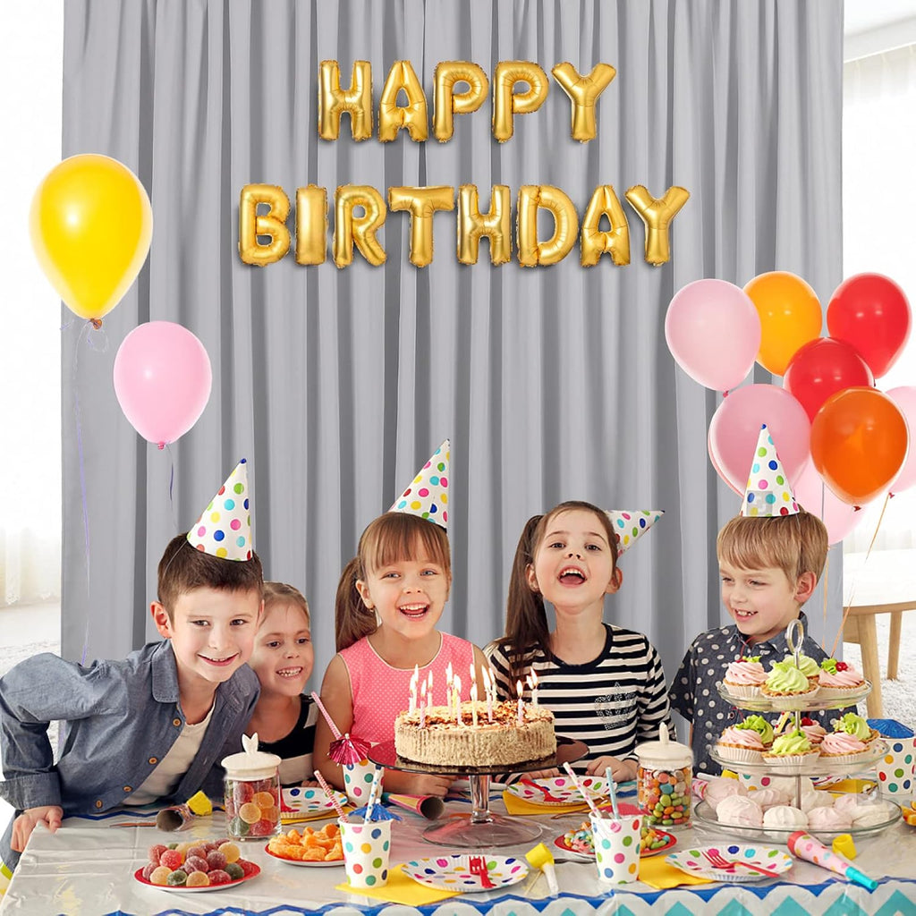 Grey Backdrop Curtains Photo Backdrop Drapes: 30ft x 10ft Polyester Fabric - Wedding Engagement Photography Background 6 Panels 5x10ft