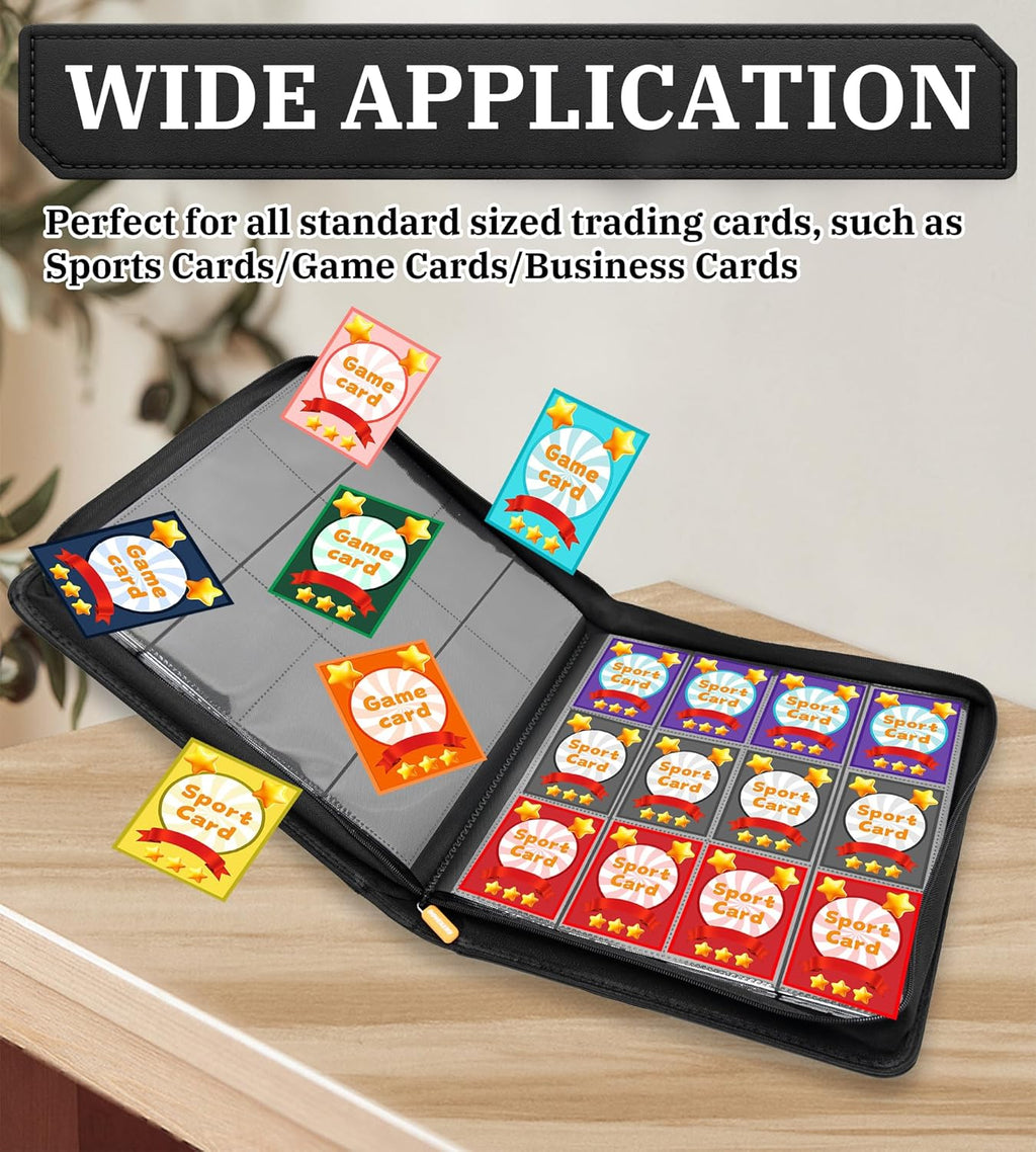 12 Pocket Card Binder, 864 Pockets Side Loading Trading Card Collection Binder, Zipper Ringless Card Holder Album for TCG, Sports, Game Business Cards, Blue
