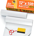 Matte Laminating Roll 2-Pack 12” x 15ft - 5 MIL Self Adhesive Durable Clear Matte Vinyl Laminate Roll for Anti-Glare Surface