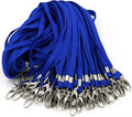 100 Pack Lanyards Bulk Blue Lanyard for Office Id Badges Flat Lanyard with Badge Clip Swivel Hook (100 Pack, Blue)