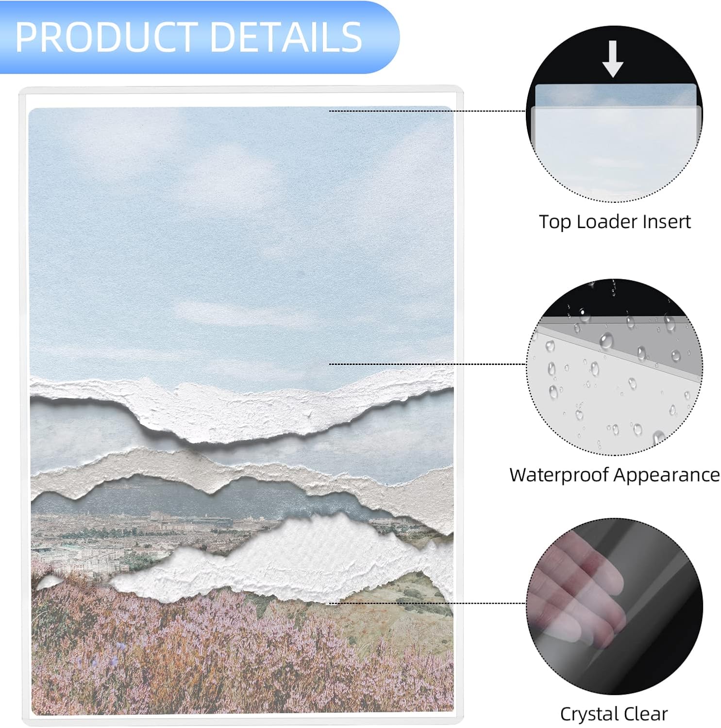5 Pack 18x24 Poster Protector Clear Rigid Print Protectors Heavy Duty Top Loader Clear Paper Sleeves for Poster Art Prints Office Documents
