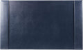 DACASSO Bonded Leather Desk Pad with Side Rails - Luxury Leather Desk Blotter for Writing (30 x 18, Navy Blue)
