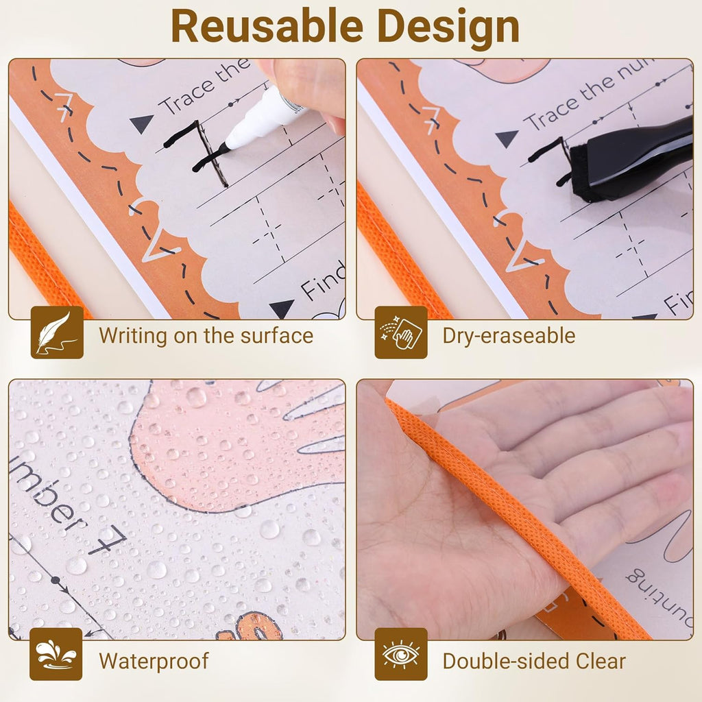 30 Pack Oversized Dry Erase Pocket Sleeves - 10 x 13 Inch Ticket Holders Reusable Clear Plastic Sleeves Sheet Page Protectors for School Teacher Supplies & Classroom Organization, 5 Colors