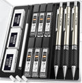 Nicpro RG1000 0.5 mm Art Mechanical Pencil Set in Storage Case, 3 PCS Metal Drafting Pencil Lead Pencil with 6 Tube HB Refills, 3 Erasers, 9 PCS Eraser Refills for Artist Writing, Drawing, Sketching