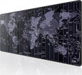 KTRIO Large Gaming Mouse Pad with Stitched Edges, Extended Mousepad with Superior Micro-Weave Cloth, Non-Slip Base, Water Resist Keyboard Pad, Desk Mat for Gamer, Office & Home, 31.5x15.7in, World Map