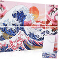 Art Acoustic Panels, 48"X32" Soundproof Wall Panels 8 Pack Self-adhesive Sound Absorbing Panels Decorative Acoustical Wall Padding for Recording Studio (Sea Wave)