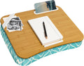 LAPGEAR Designer Lap Desk with Phone Holder and Device Ledge - Aqua Trellis - Fits up to 15.6 Inch Laptops - Style No. 45422