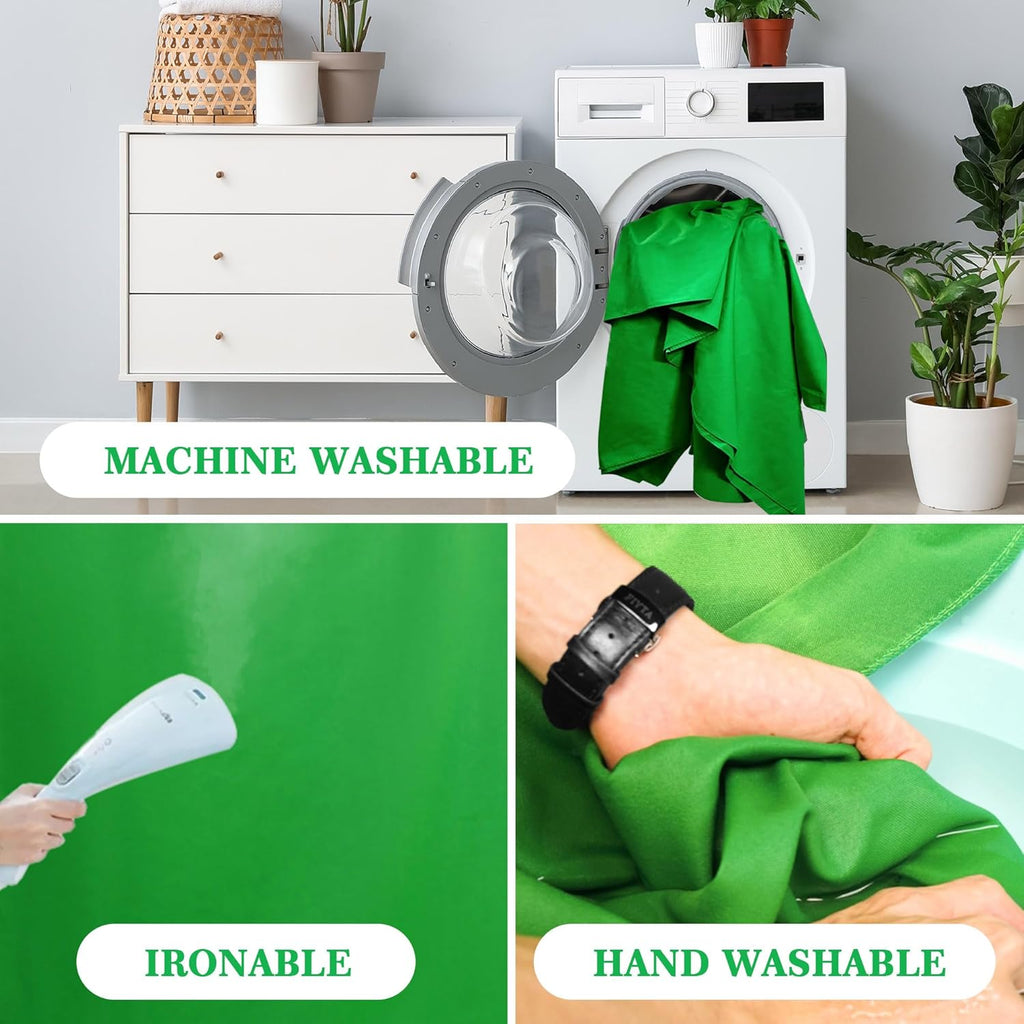 Green Backdrop 6x9ft – Professional Photography Backdrop for Photoshoots, Studio & Portraits, Wrinkle-Free, Opaque, Machine Washable Polyester, Non-Fading, Reusable for Photo Background