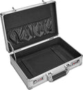 File Organizer Storage Box - 14.2 x 9.8 x 4.5 Inch Medium, Portable Locking Storage Totes with Dual Combination Locks, Lock Boxes for Personal Items, Cash, Briefcase - Silver