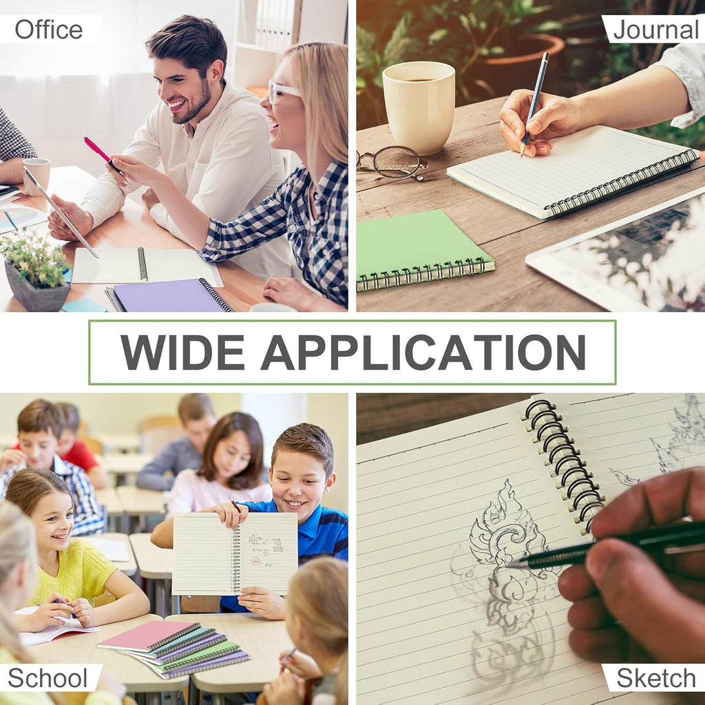 Yahenda Spiral Notebook Bulk A5 Journal Lined 8.3'' x 5.5'' Writing Composition Paper Small Notepad Subject Notebook for Students Office Business Back to School Supplies(Pastel Colors,4 Pcs)