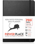 Daily Planner - Professional Life Planner, Calendar & Gratitude Journal to Increase Productivity, Time Management & Happiness - Vegan Leather Softcover, 6 Months, Undated 24 Hour Business Planner